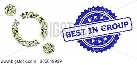 Military Camouflage Composition Of Link, And Best In Group Corroded Rosette Seal. Blue Stamp Seal Co