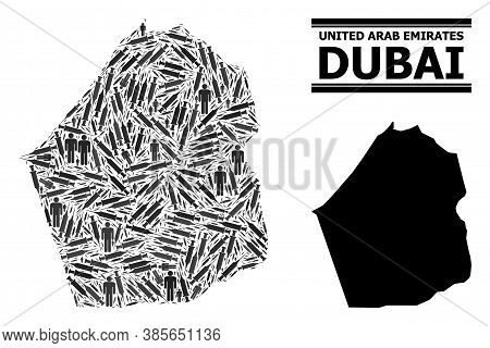 Covid-2019 Treatment Mosaic And Solid Map Of Dubai Emirate. Vector Map Of Dubai Emirate Is Composed 