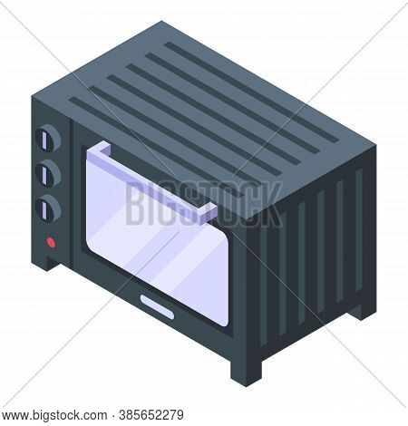 Convection Oven Metal Icon. Isometric Of Convection Oven Metal Vector Icon For Web Design Isolated O
