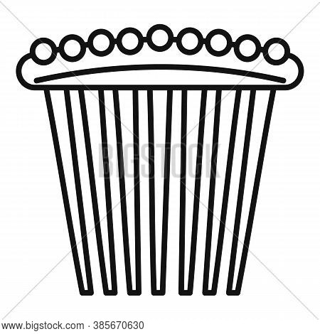 Pin Barrette Icon. Outline Pin Barrette Vector Icon For Web Design Isolated On White Background