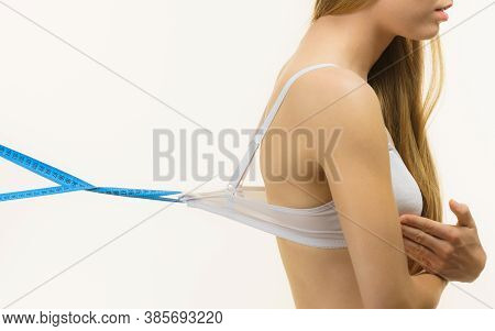 Woman Wearing Too Big Bra, Loose Band
