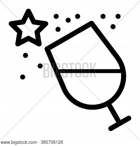 A Glass Of White Wine Or Champagne Icon. Cheers Symbol. Celebrate Birthday, Party, Alchohol Signs. T