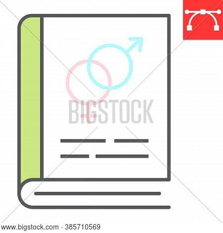 Sex Education Color Line Icon, Hiv And Aids, Gender Sign Vector Graphics, Editable Stroke Filled Out