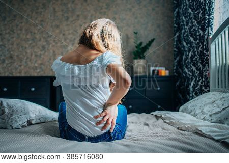 A Poor Girl Suffering From The Pain