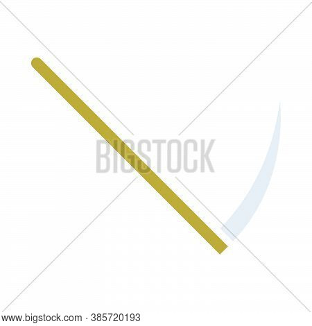 Scythe Icon. Flat Color Design. Vector Illustration.
