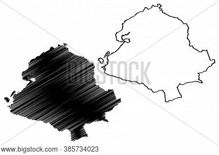 Sao Goncalo City (federative Republic Of Brazil, Rio De Janeiro State) Map Vector Illustration, Scri