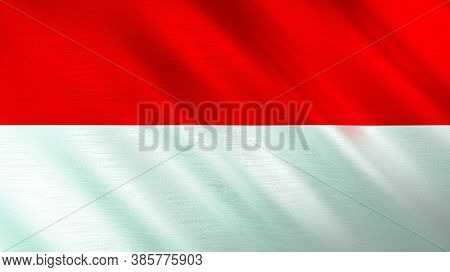 The Waving Flag Of Indonesia. High Quality 3d Illustration. Perfect For News, Reportage, Events.