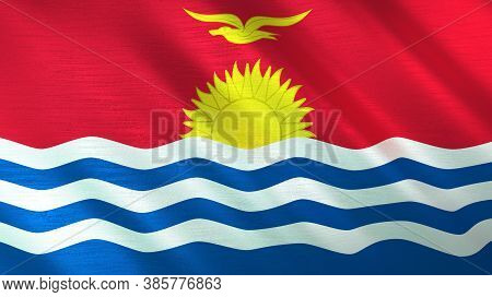 The Waving Flag Of Kiribati. High Quality 3d Illustration. Perfect For News, Reportage, Events.
