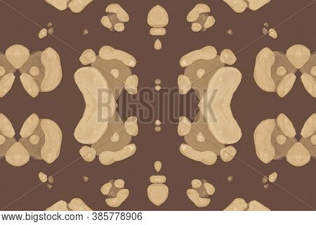 Seamless Leopard Repeat. Brown Cat Skin Pattern. Watercolour Spotted African Wallpaper. Fashion Wild
