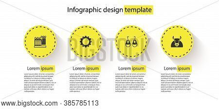Set Dali Museum, Sun, Earrings And Bull. Business Infographic Template. Vector