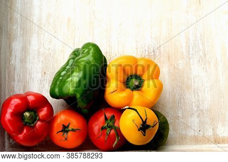 Closeup Of Fresh Vegetables In A Grey Tray