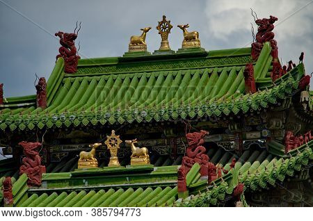 Ulaanbaatar. Mongolia. June 08, 2015. Fragment Of The Architecture Of The Palace Of The Last Emperor