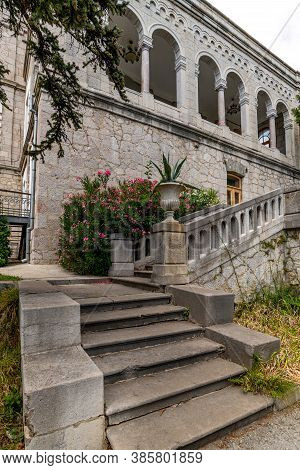 Koreiz, Crimea - July 10. 2019. Ladder To The Princes Yusupov Palace