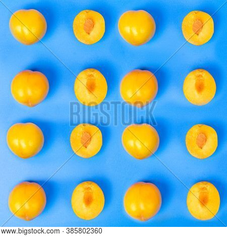 Yellow Plum Fruit On The White Background Isolated