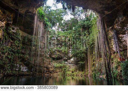 Unusual natural tropical  landscapes - Ik-Kil Cenote,  Mexico