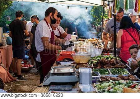 Kyiv, Ukraine - September 12, 2020: Celebration Of Georgian Wine And Cuisine Kartuli Fest. Vendors O