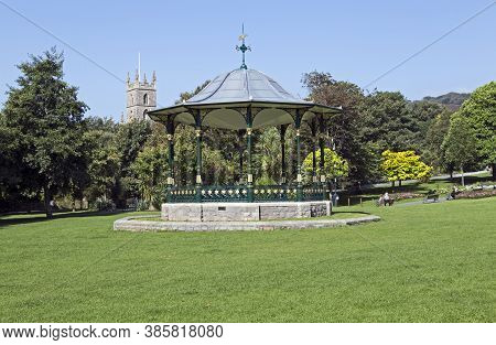 Weston-super-mare, Uk - September 10, 2015: A Cast-iron Bandstand In Grove Park. The Bandstand Dates
