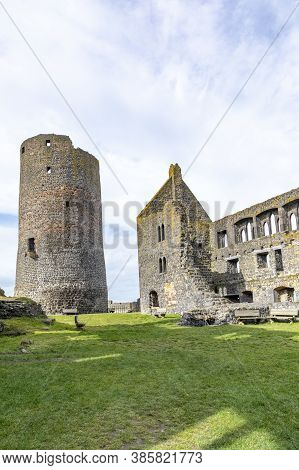 Scenic View To Muenzenberg Castle Under Blue Sky