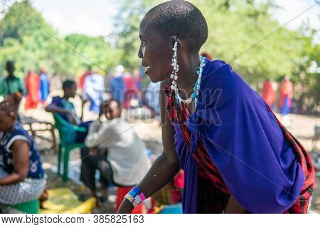 Engare Sero. Tanzania - January 2020: Market Day In Indigenous Maasai In Traditional Village. Maasai