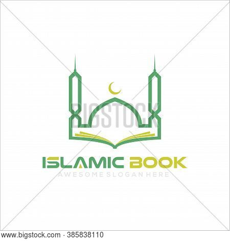 Islamic Book Logo, Islamic Learn Logo, Islamic Education Design Concept