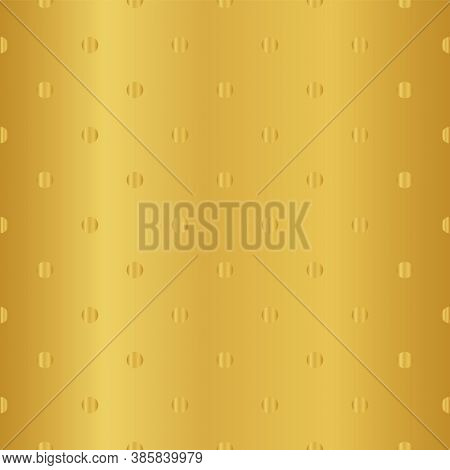 Golden Polka Dot Pattern. Foil Texture. Abstract Geometric Design