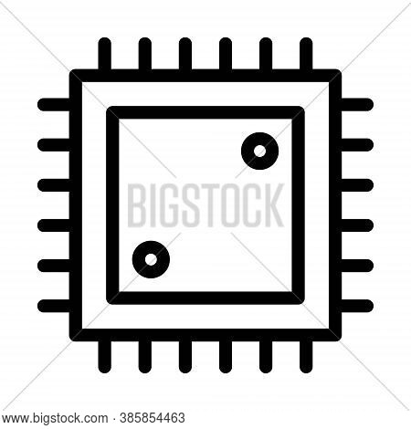 Microchip, Electronic Circuit Icon In Line Style. Hardware Components, Chip, Microprocessor. Compute