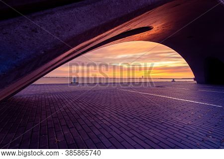 Beautiful Sunset At The Markermeer In The Netherlands