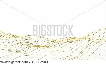 Lovely White And Golden Sparkle Wave Background Design