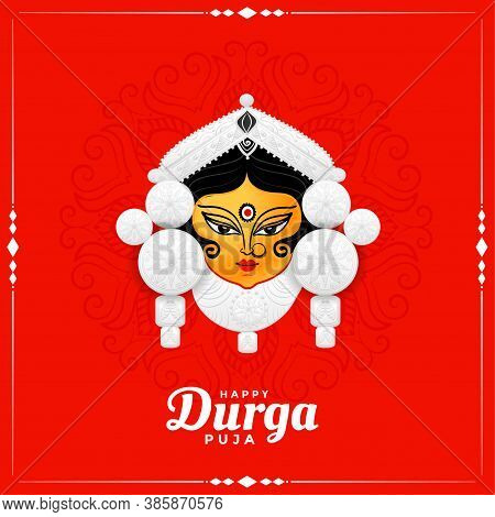 Happy Durga Pooja Indian Festival Card Design Background