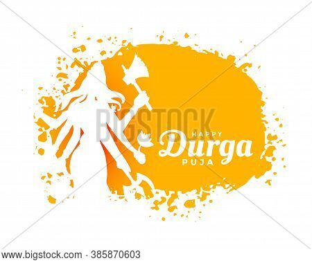 Happy Durga Pooja Indian Festival Card Design