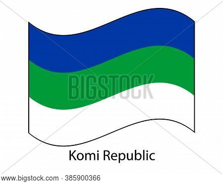 Flag Of Komi Federal Subject Of Russia. Komi National Flag, Flag In The Wind