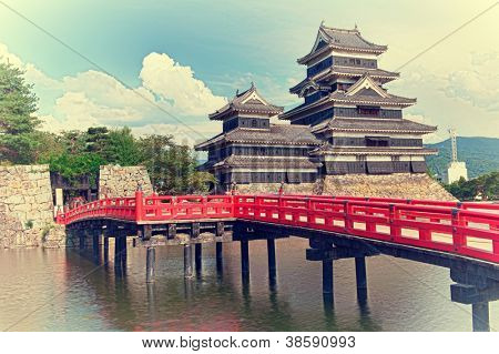 Schöne mittelalterliche Burg Matsumoto in der eastern Honshu, Japan