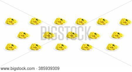 Kerala Style Cooked Tasty Yellow Color Tapioca In White Background