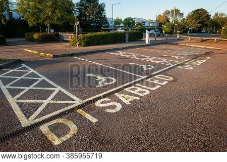 Canterbury, Kent, England - September 17 2020: Disabled Car Parking Spaces At Wincheap Park And Ride