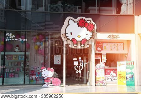 Bangkok, Thailand, Feb 1, 2018:  Sanrio Hello Kitty Coffee And Bakery Shop At Siam Square Shopping C