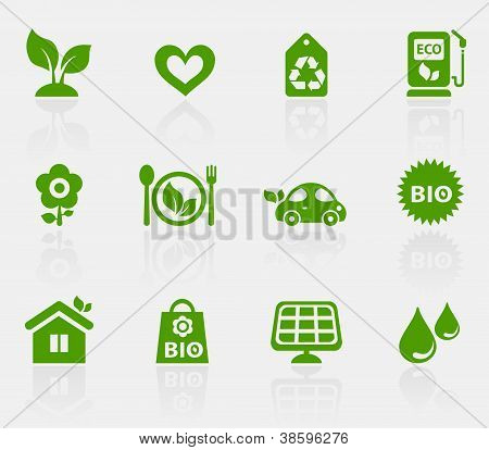 Icone verde ecologiche