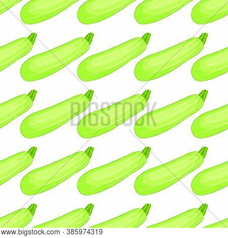 Illustration On Theme Of Bright Pattern Zucchini, Vegetable Squash For Seal. Vegetable Pattern Consi