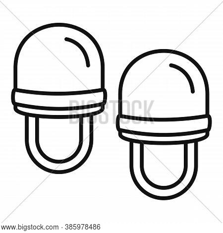 Sauna Soft Slippers Icon. Outline Sauna Soft Slippers Vector Icon For Web Design Isolated On White B