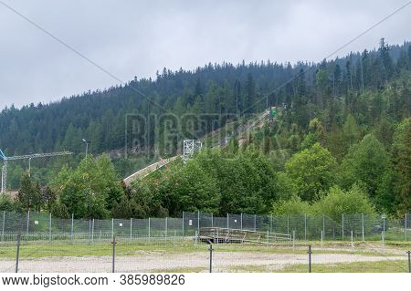View Of The Hill With The Ski Jump During Renovation.
