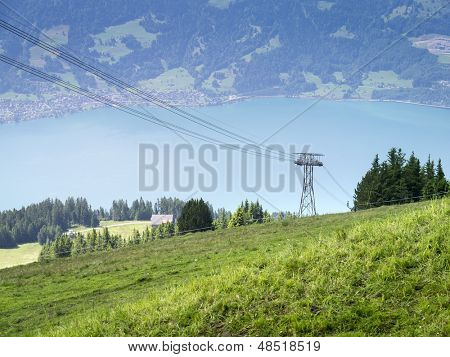 Un'immagine della funicolare a Beatenberg Svizzera