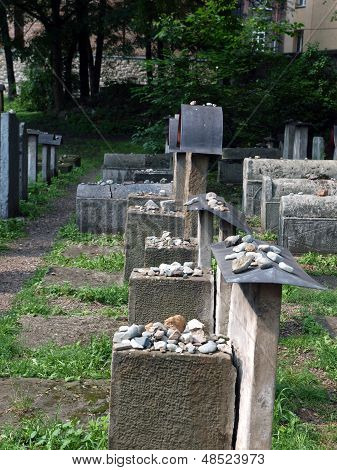 The Remuh Cemetery in Krakow Poland