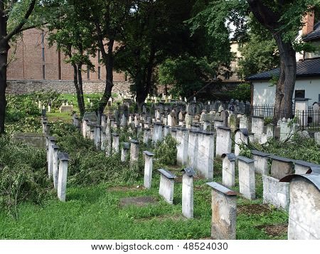 The Remuh Cemetery in Krakow Poland