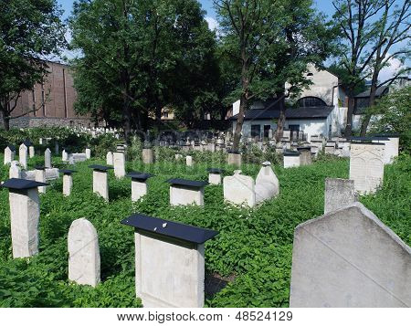 The Remuh Cemetery in Krakow Poland