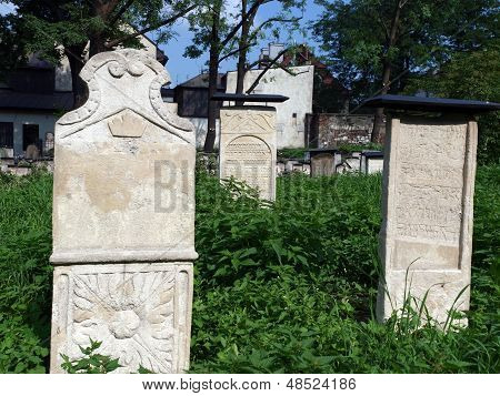 The Remuh Cemetery in Krakow Poland