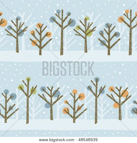 Seamless pattern di una foresta di cute winter. Colori possono essere facilmente trasformati in file vettoriali.