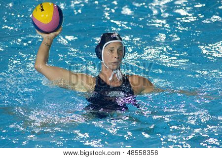 31 Lip 2009; Rzym Włochy;  Gracz drużyny USA Lauren Wenger rywalizacji w finale waterpo damska