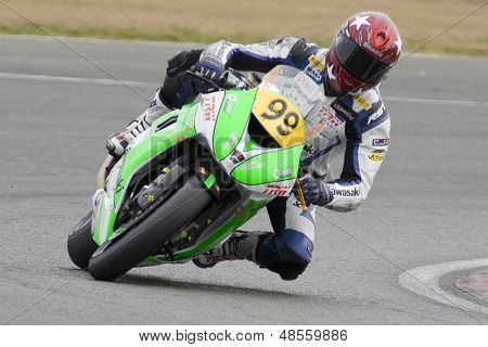26 Září 2009; Silverstone Anglie: Rider číslo 99 David Haire GBR jízda pro Jx Fuelcards Kawasaki 
