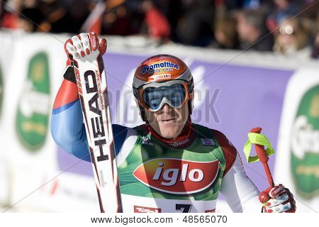 SOELDEN ออสเตรีย 26 oct, Didier Cuche สุ่ยแข่งขันในการแข่งขันสลาลอมยักษ์ในขณะที่ Rettenbach G