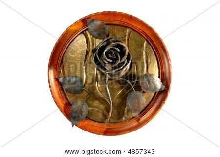 Kupari Rose kehys valkoisella pohjalla
