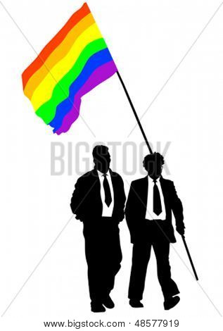 Vektor tegning af en homoseksuel regnbue flag. Egenskaben frigivelse er knyttet til filen